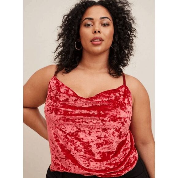 Torrid Red Velvet Cowl Neck Camisole Tank Top, 2X 18/20 NWT - Picture 7 of 10